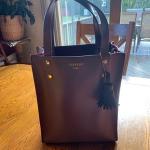 Fibreno dark purple leather mini purse